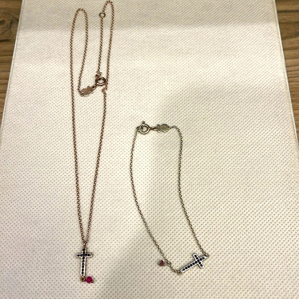 TOUS cross necklace and bracelet